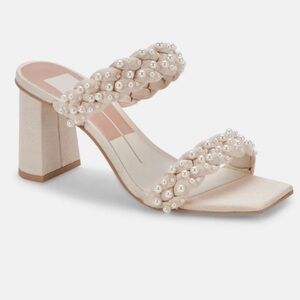 Dolce Vita pearl heeled sandals size 8.5 block heel